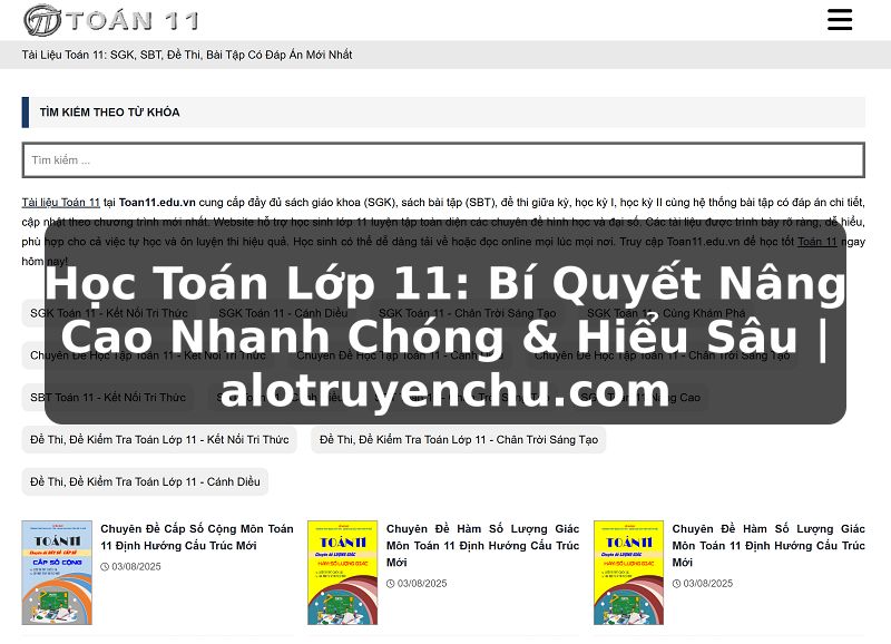 Truyện Tranh Học Toán Lớp 11: Bí Quyết Nâng Cao Nhanh Chóng & Hiểu Sâu | alotruyenchu.com
